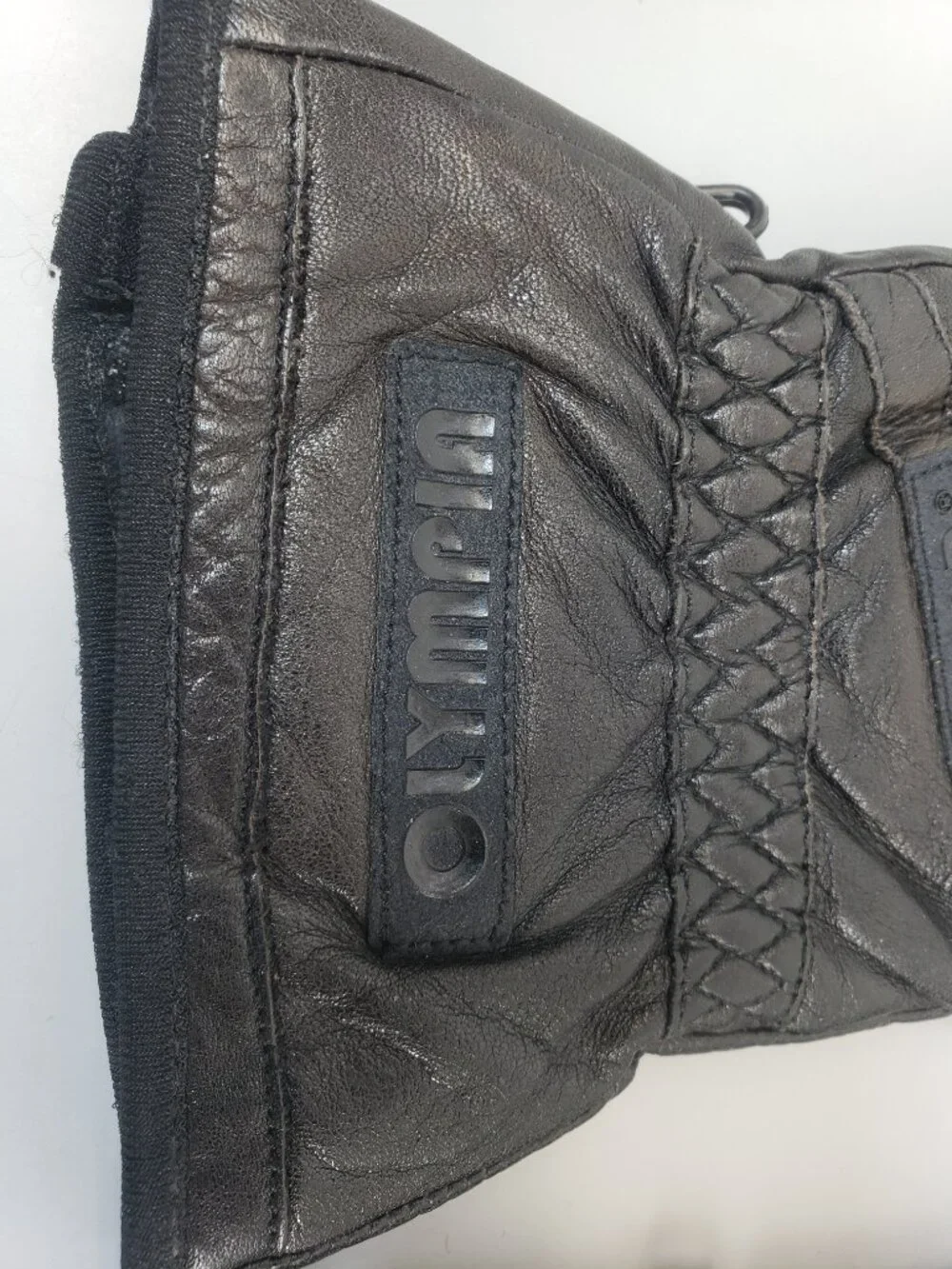 Olympia Motorcycle Gloves Blk Leather Thermolite Wind-Tex Made w Kevlar womens M